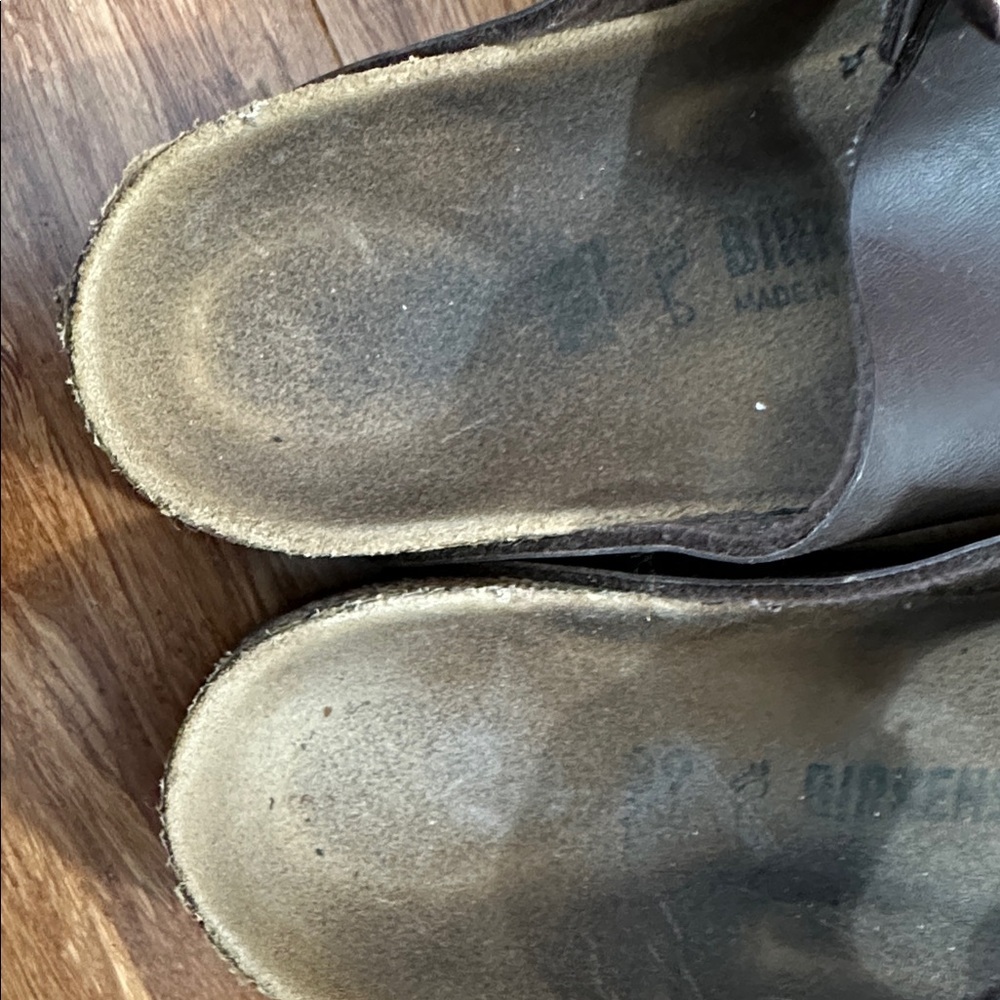 Brown Double Strap Sandals Birkenstock 39 - Picture 3 of 5